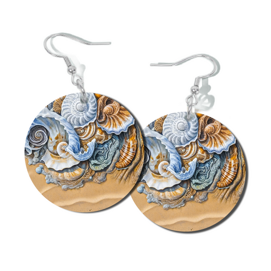 BEACH FRAGMENTS 2 ROUND EARRINGS