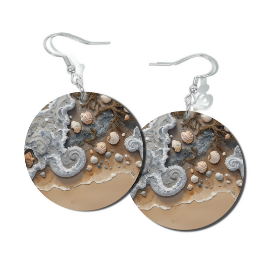 BEACH FRAGMENTS 3 ROUND EARRINGS