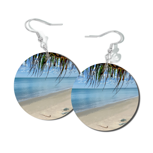 PANDANUS BRANCH, ROUND EARRINGS