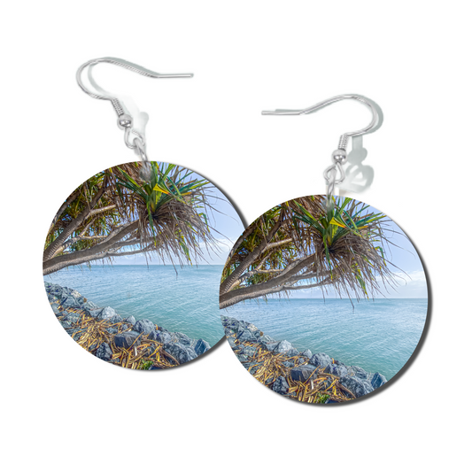 PANDANUS, ROUND EARRINGS