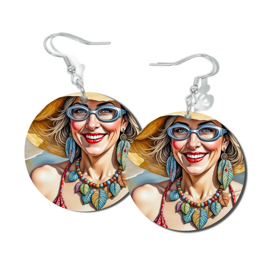 EMBELLISHED, ROUND EARRINGS