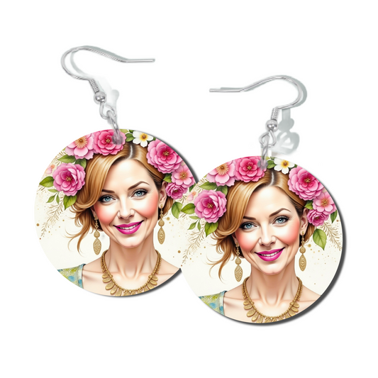 PRETTY IN PINK, ROUND EARRINGS