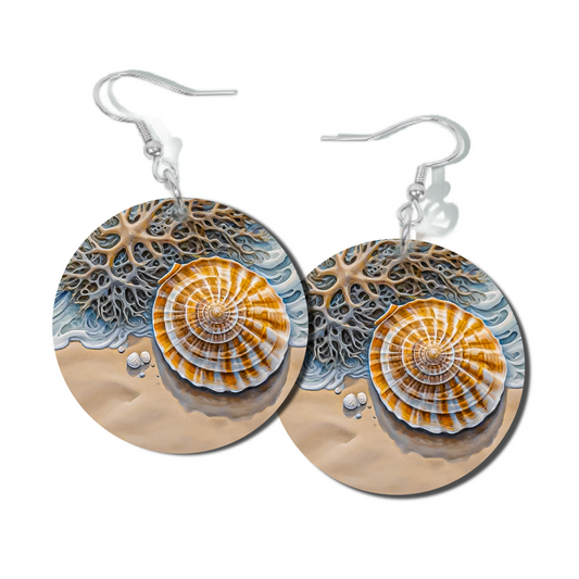 BEACH FRAGMENTS 1 ROUND EARRINGS