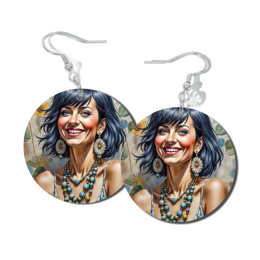 SAPPHIRE DAZE, ROUND EARRINGS