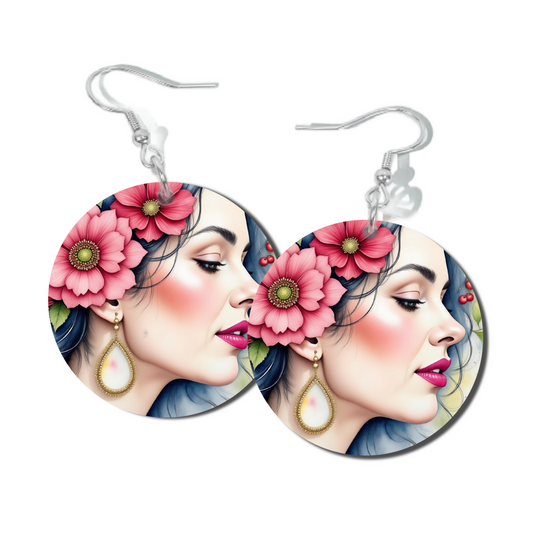 RUBY BLOOMS, ROUND EARRINGS