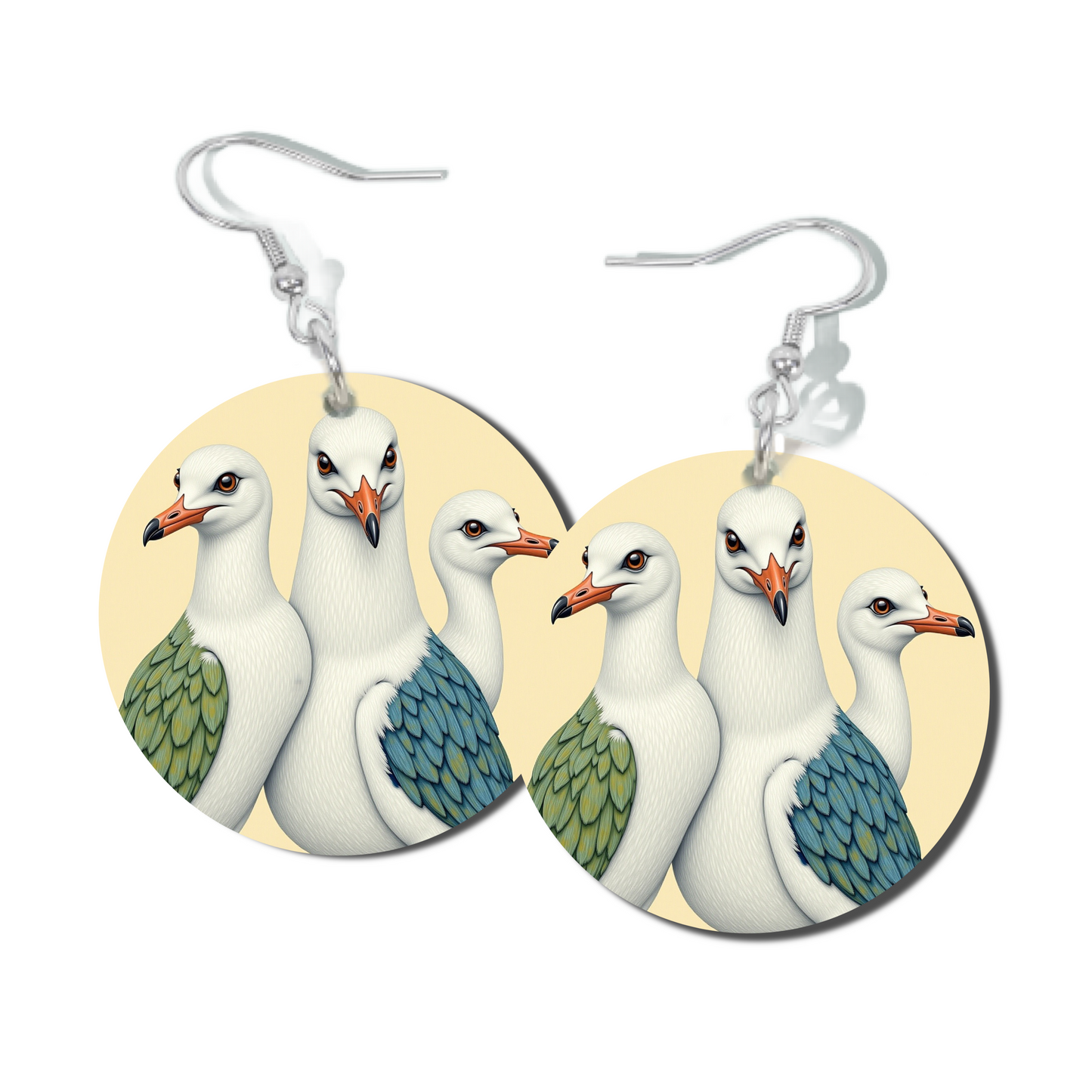 RUFFLED FEATHERS, ROUND EARRINGS