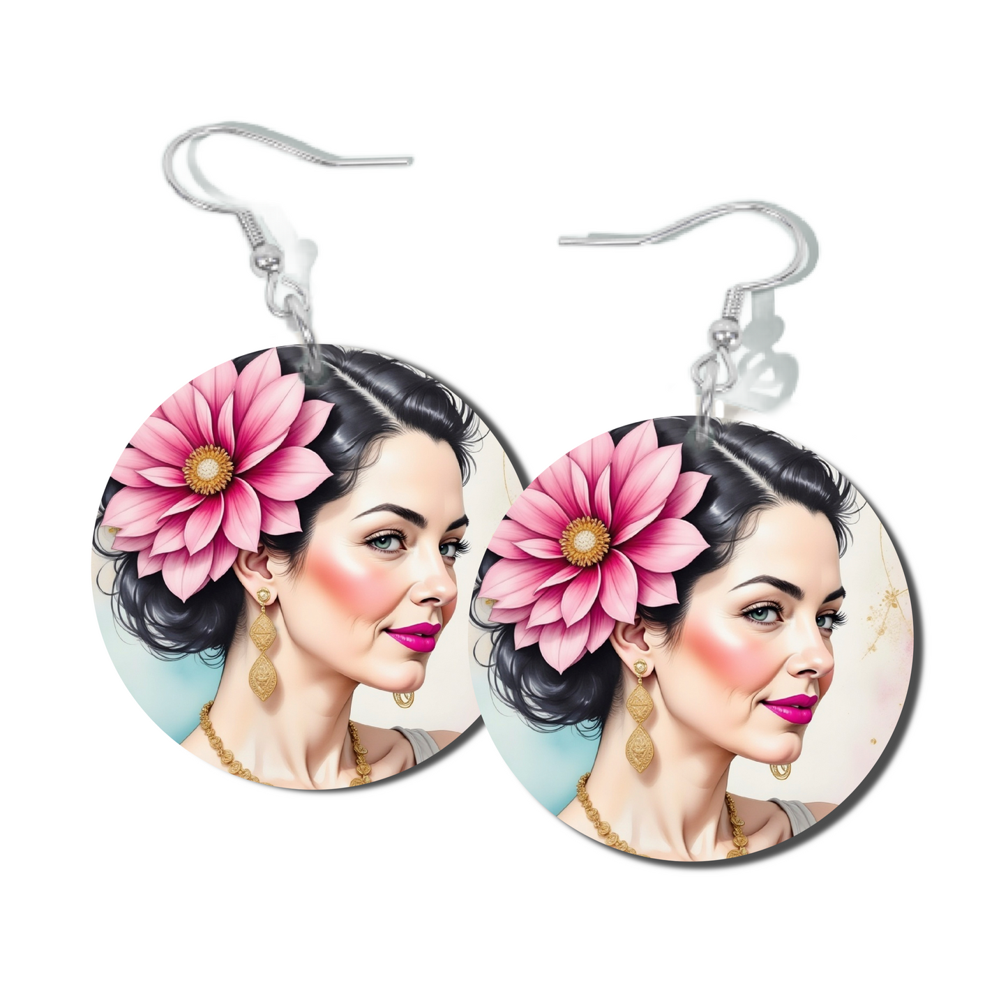 BLOOMING PINK, ROUND EARRINGS