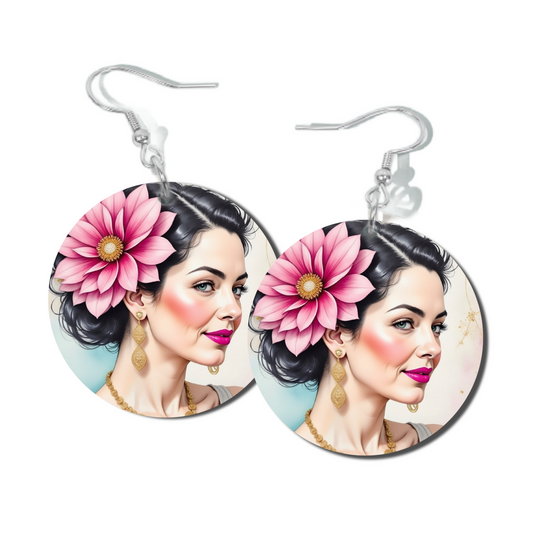 BLOOMING PINK, ROUND EARRINGS