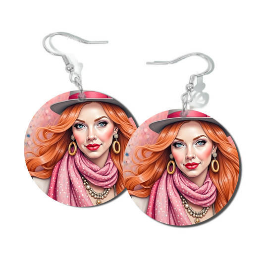 BLUSH AND FLAME ROUND EARRINGS