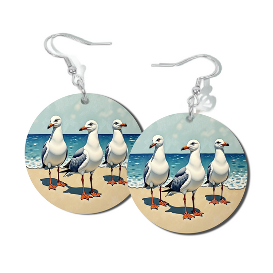 SEAGULL TRIO, ROUND EARRINGS
