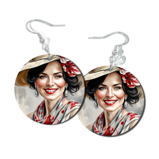 RUBY MAGNOLIAS ROUND EARRINGS