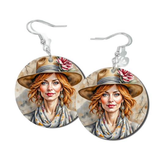 AUBURN BLOOM, ROUND EARRINGS