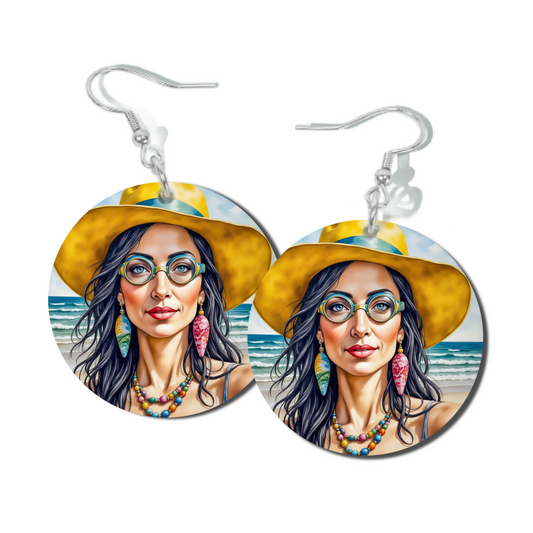 BEACH GLAM, ROUND EARRINGS