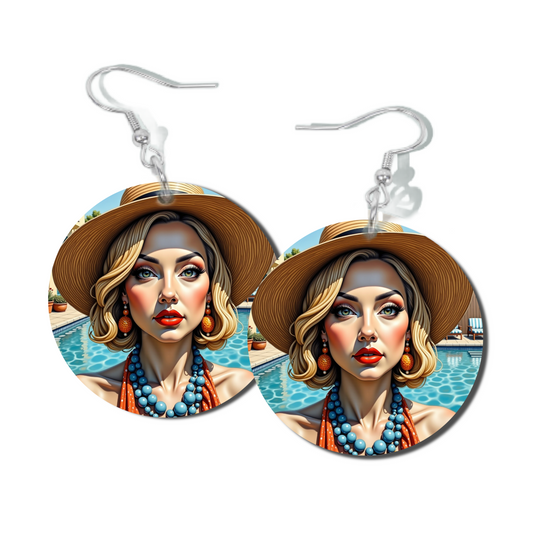 POOLSIDE BLISS, ROUND EARRINGS