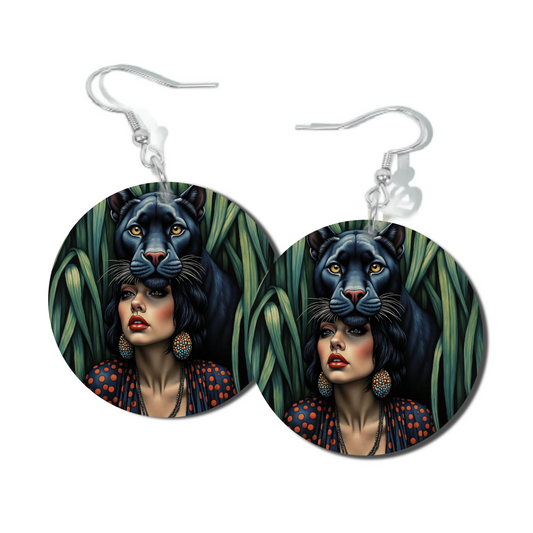 COUGAR, ROUND EARRINGS