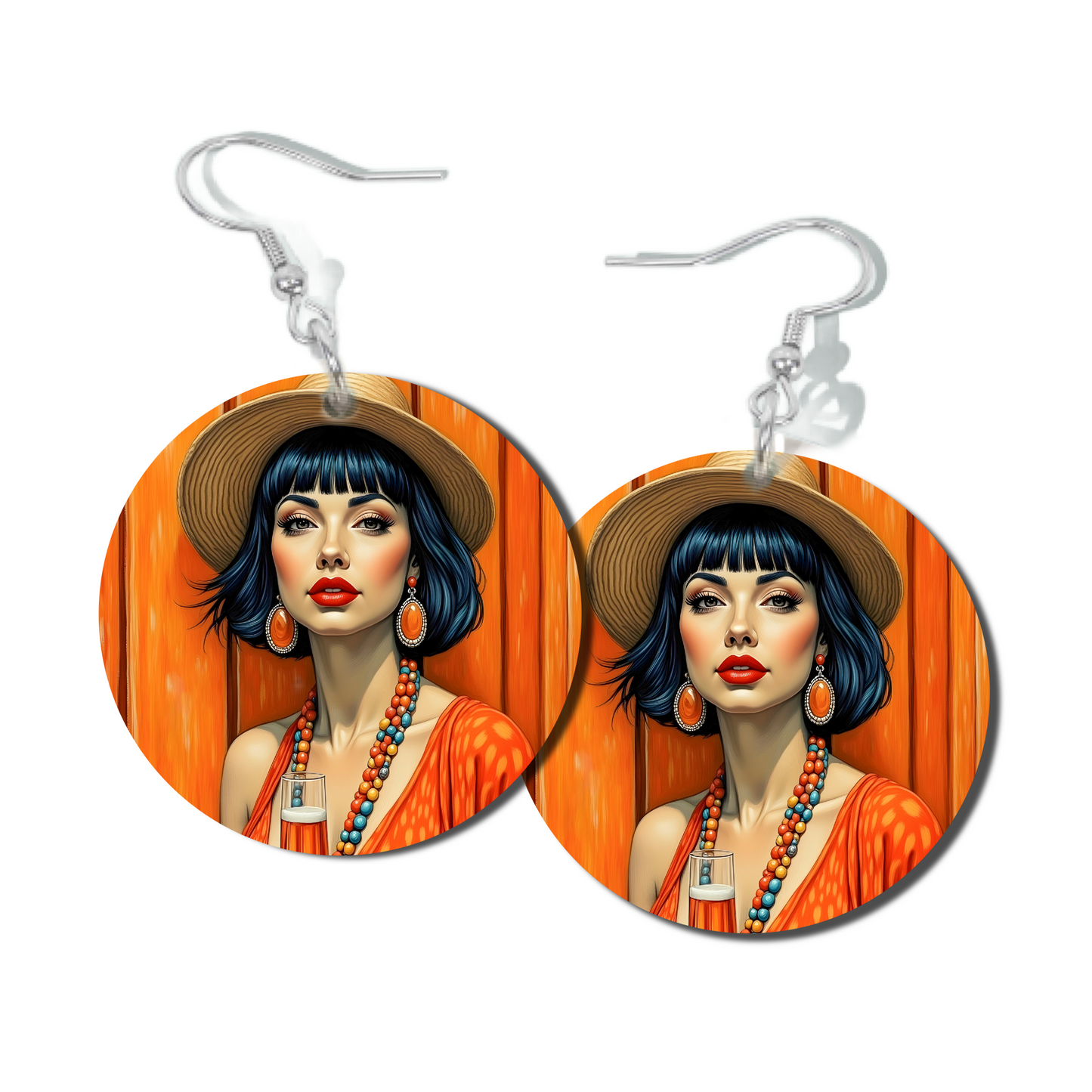 BUBBLES IN ORANGE, ROUND EARRINGS