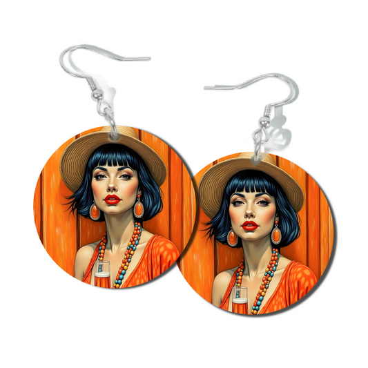 BUBBLES IN ORANGE, ROUND EARRINGS