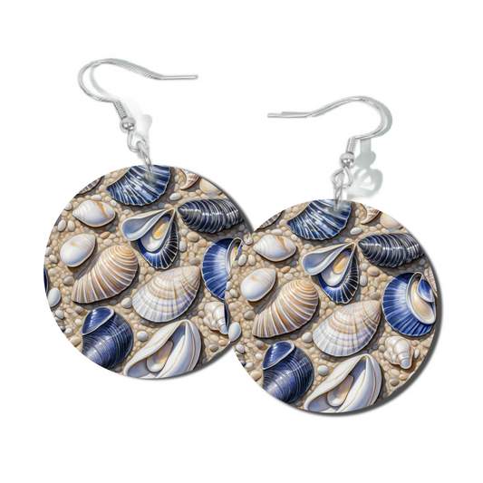 INDIGO WHISPERS, ROUND EARRINGS