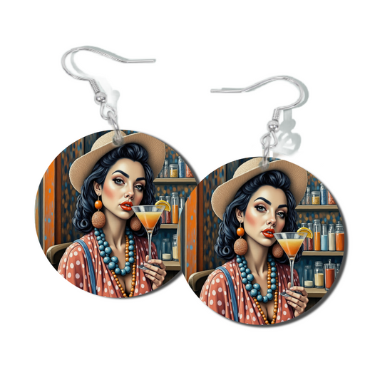 COCKTAIL HOUR, ROUND EARRINGS