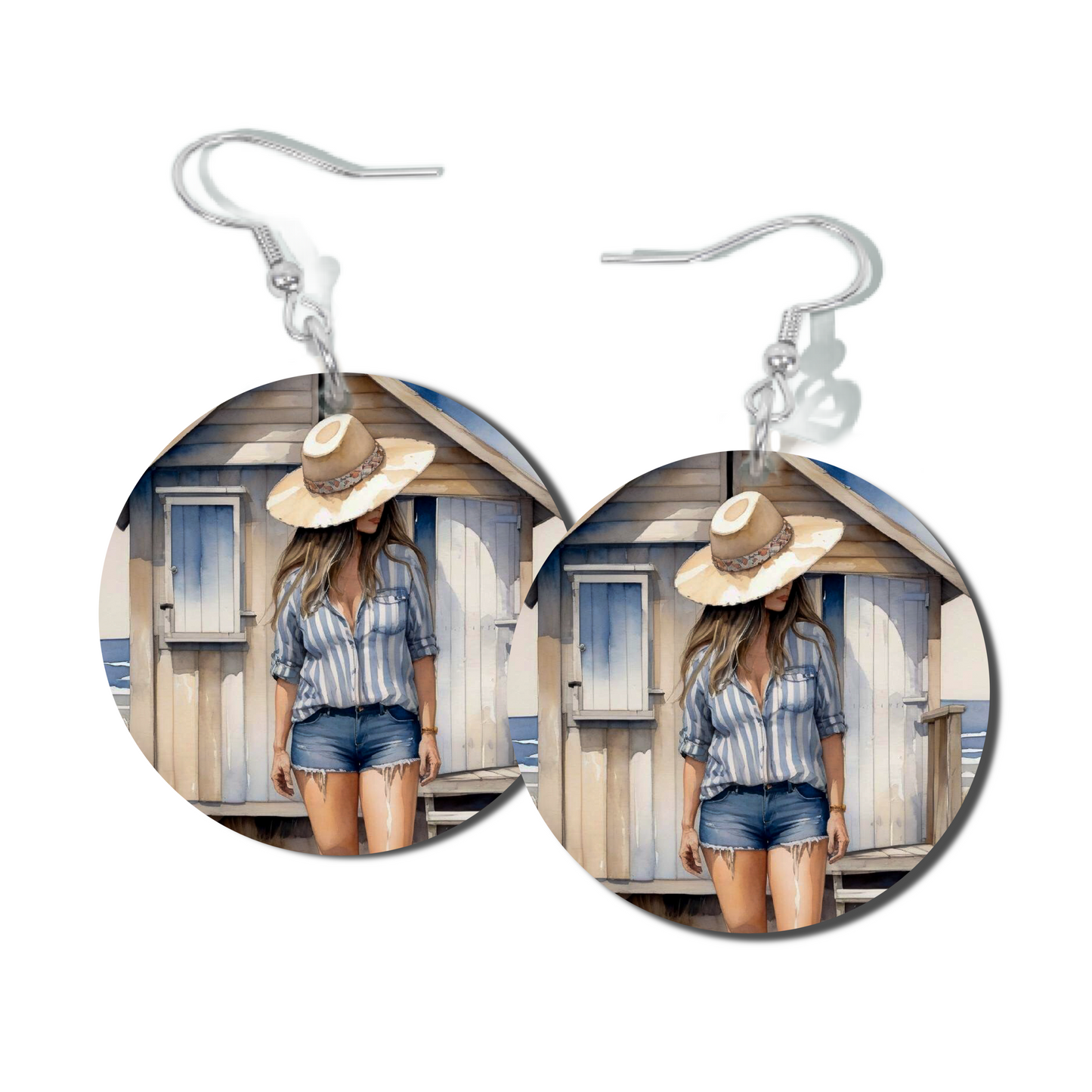 DENIM DAYDREAM 2 ROUND EARRINGS