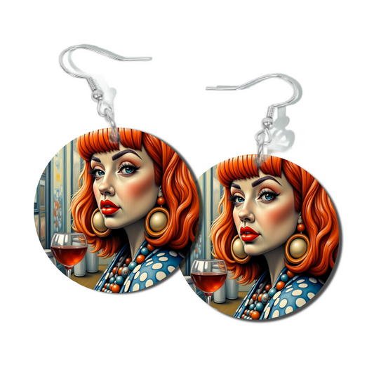 GINGER WINE, ROUND EARRINGS