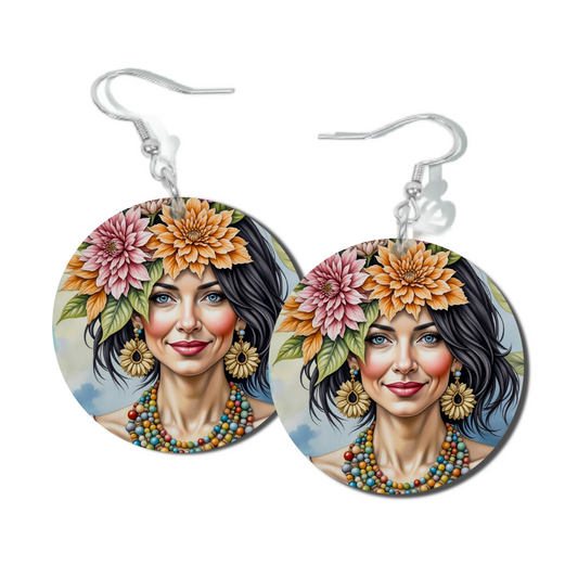 FLORAL FUSION ROUND EARRINGS