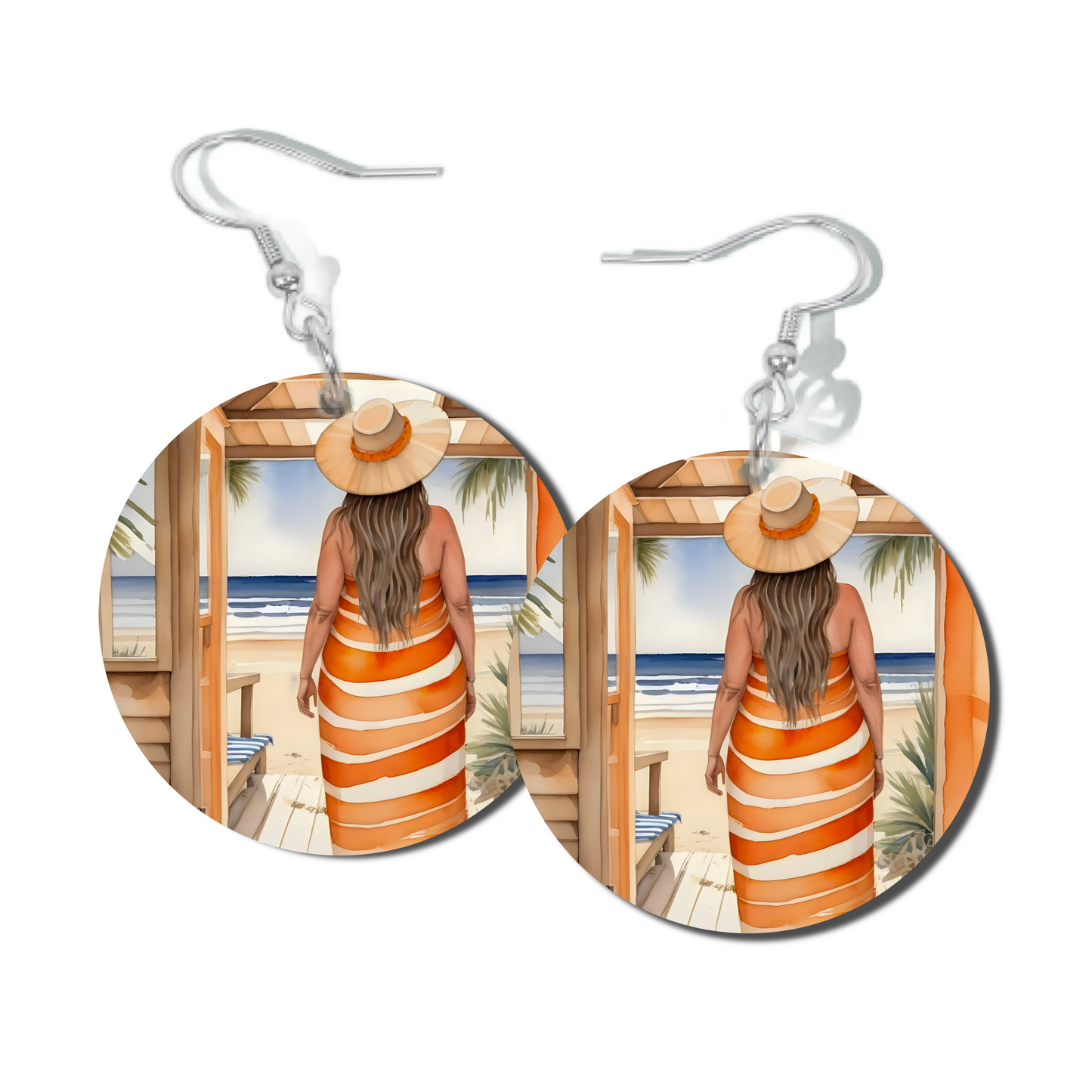 STRIPES OF SUNSHINE ROUND EARRINGS