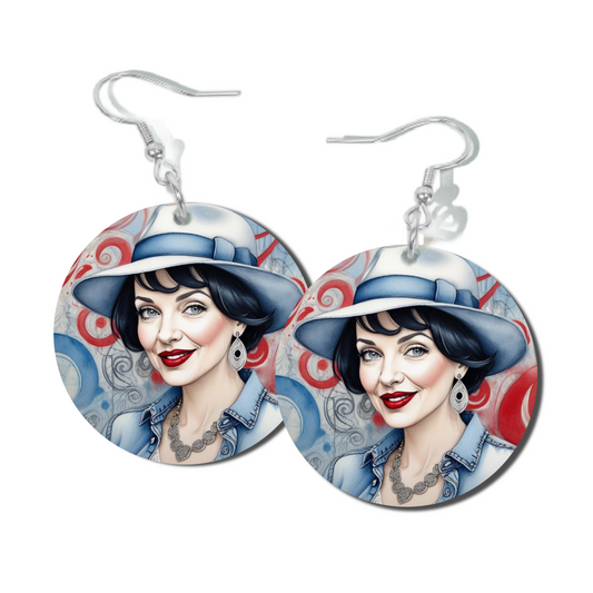 SCARLET DENIM 2, ROUND EARRINGS