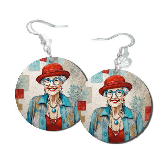 JOYCE IN RED, ROUND EARRINGS
