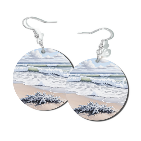 WHITE CORAL ROUND EARRINGS