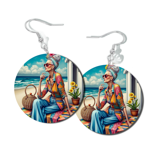 ELEGANT SHORE, ROUND EARRINGS