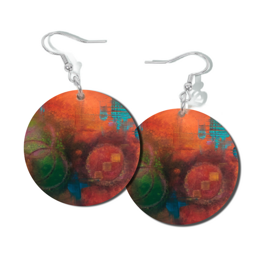 ROSEWOOD, ROUND EARRINGS