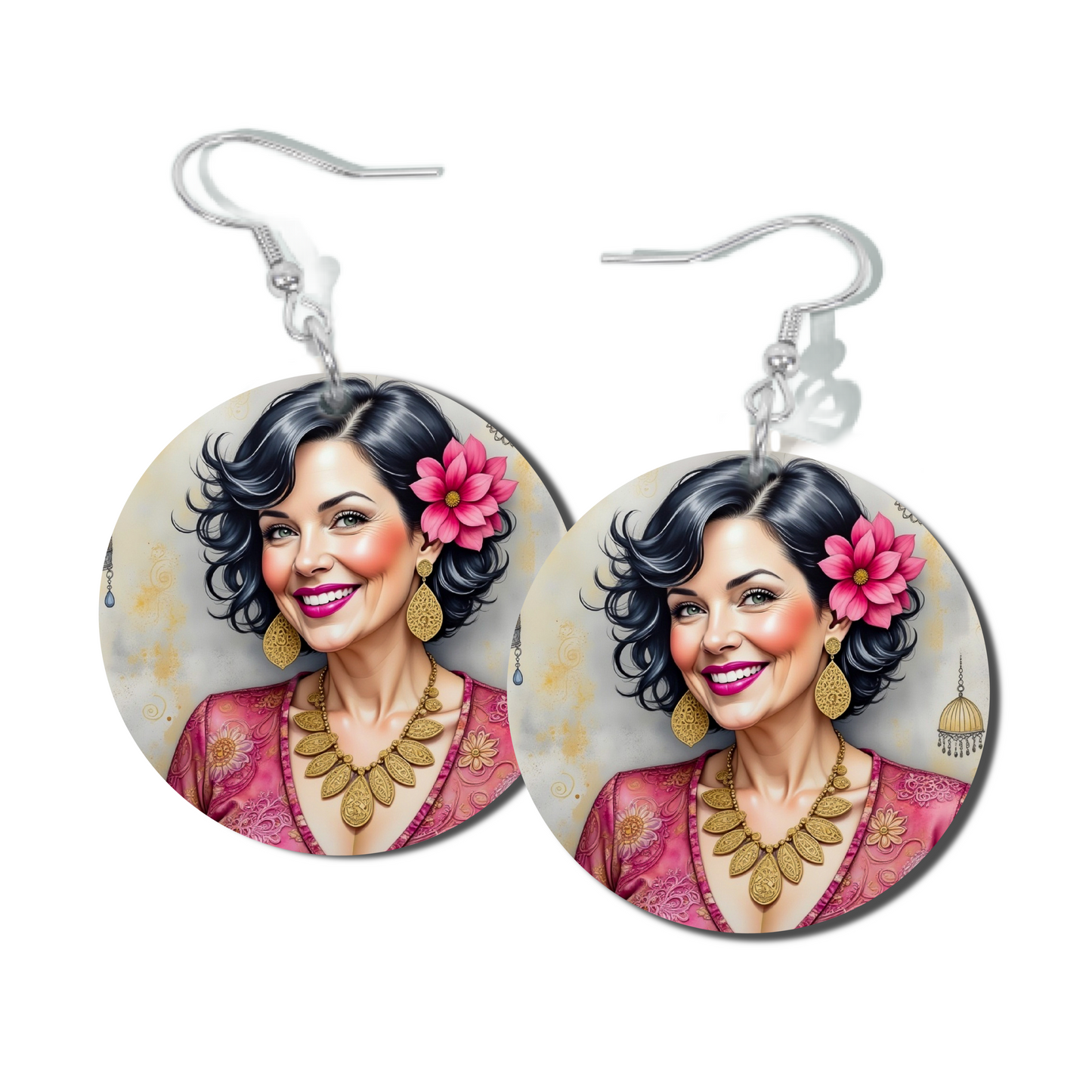 PINK BLUSH ROUND EARRINGS