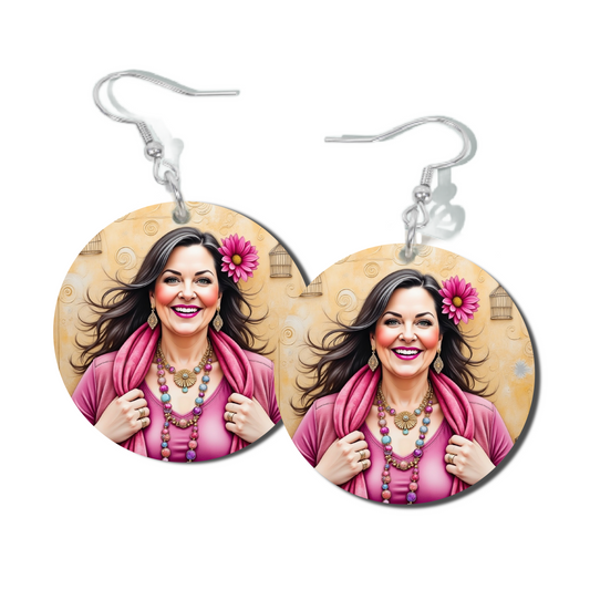 PINK DREAMS, ROUND EARRINGS