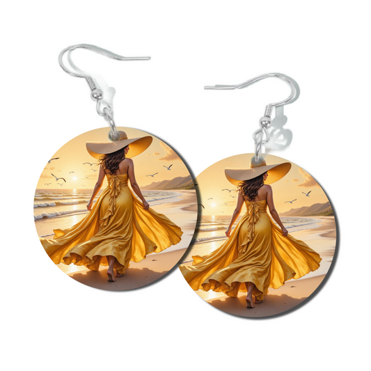 GOLDEN GOWN ROUND EARRINGS