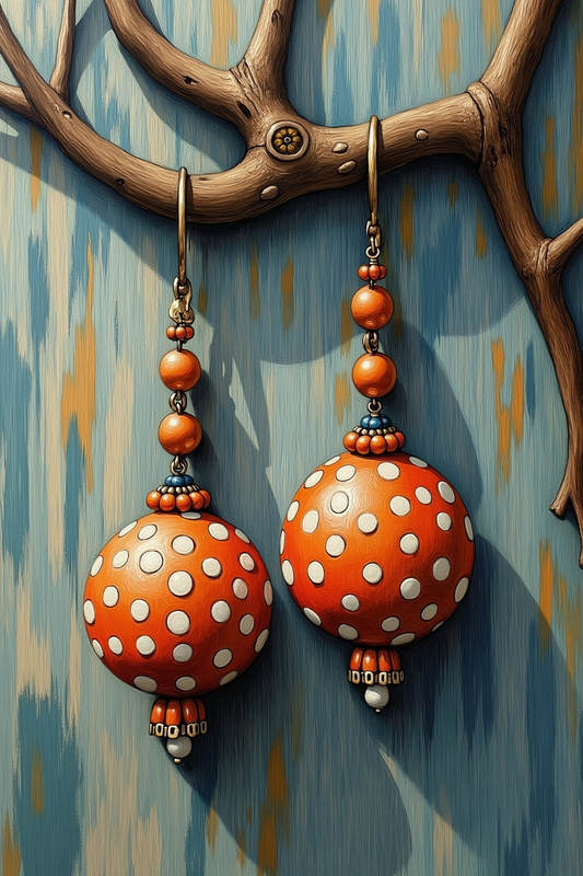 DOTS AND MARMALADE EARRINGS GREETING CARD