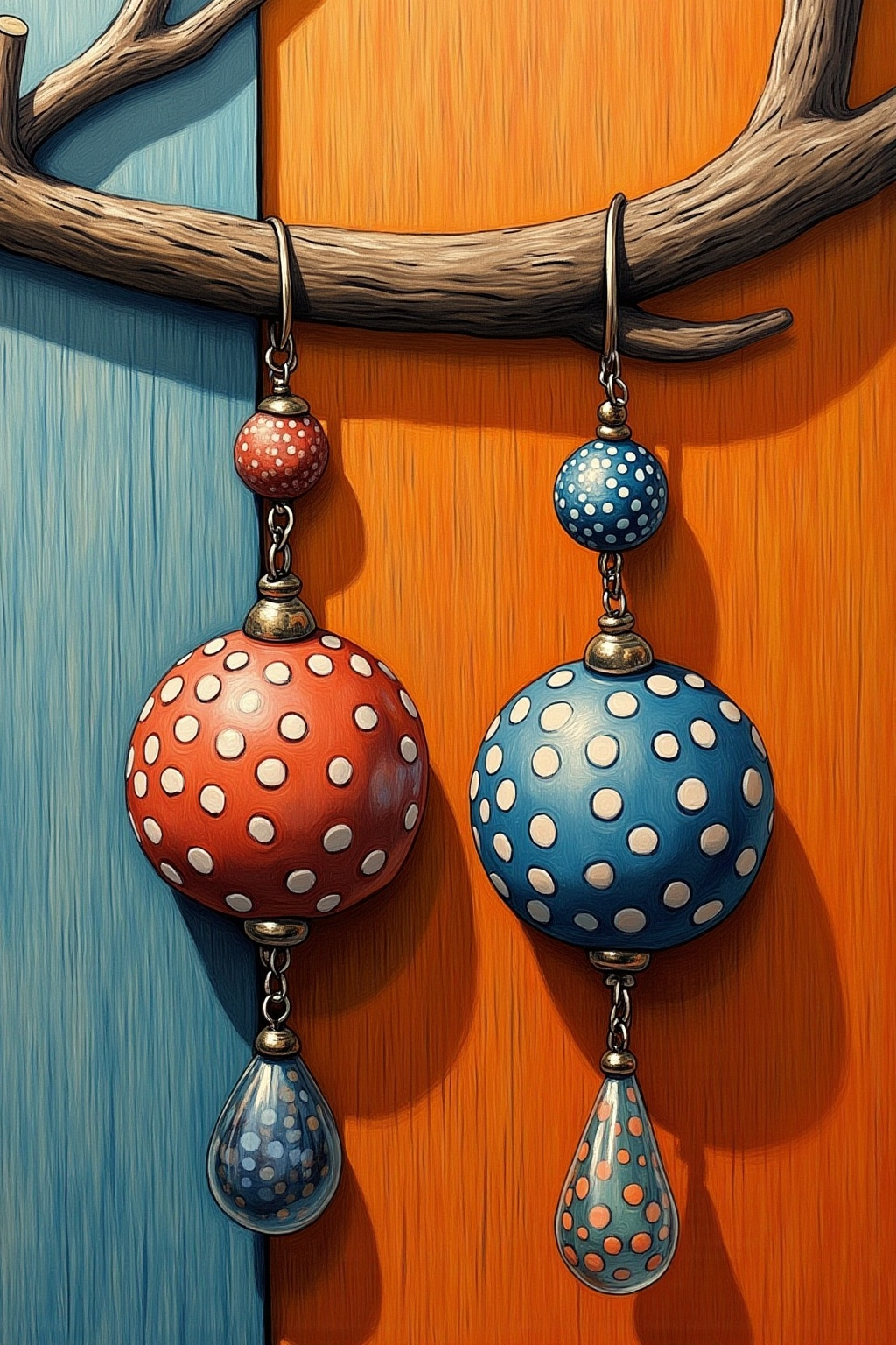 DOTS AND BEADS COMBO 2 WATERDROP EARRINGS